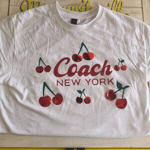 Custom, hand-made Cherry, Coach themed women's T-shirt